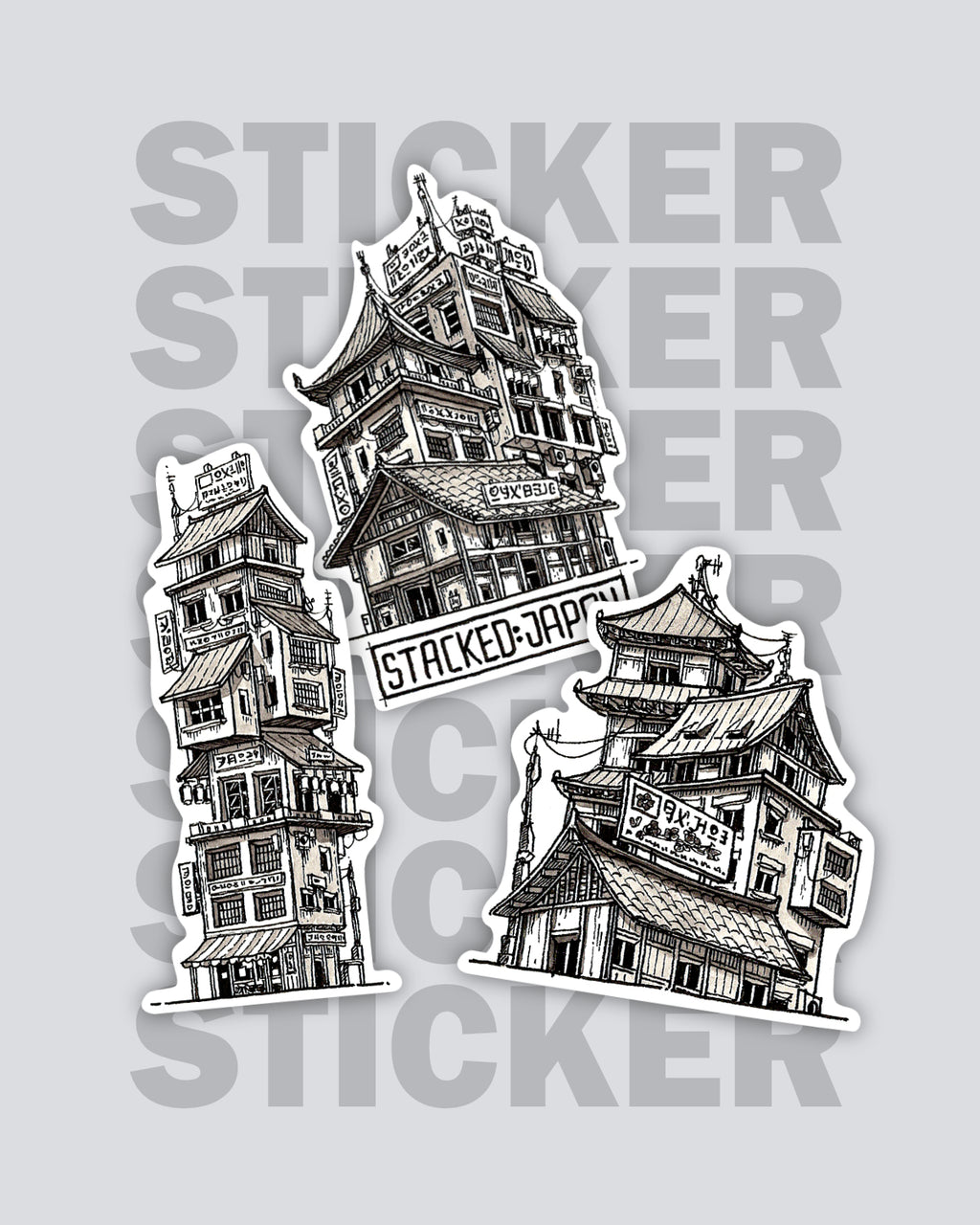 Stacked: Japan Sticker