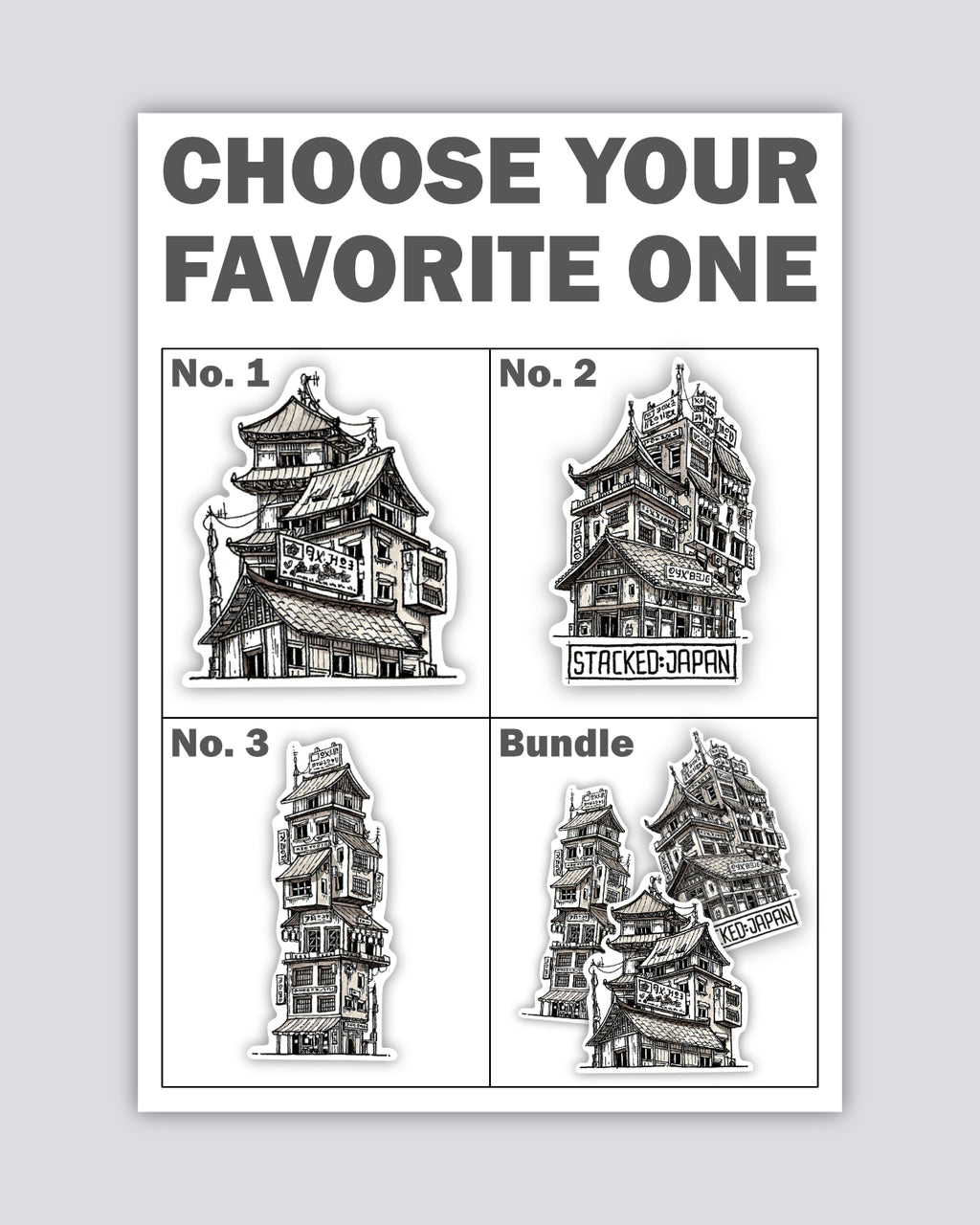 Stacked: Japan Sticker